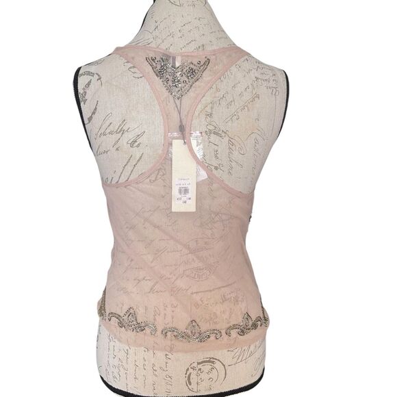 Topshop Womens Blouse Tank Sz 4 Soft Girl Romantic Neutral Cottagecore Boho - Picture 4 of 16